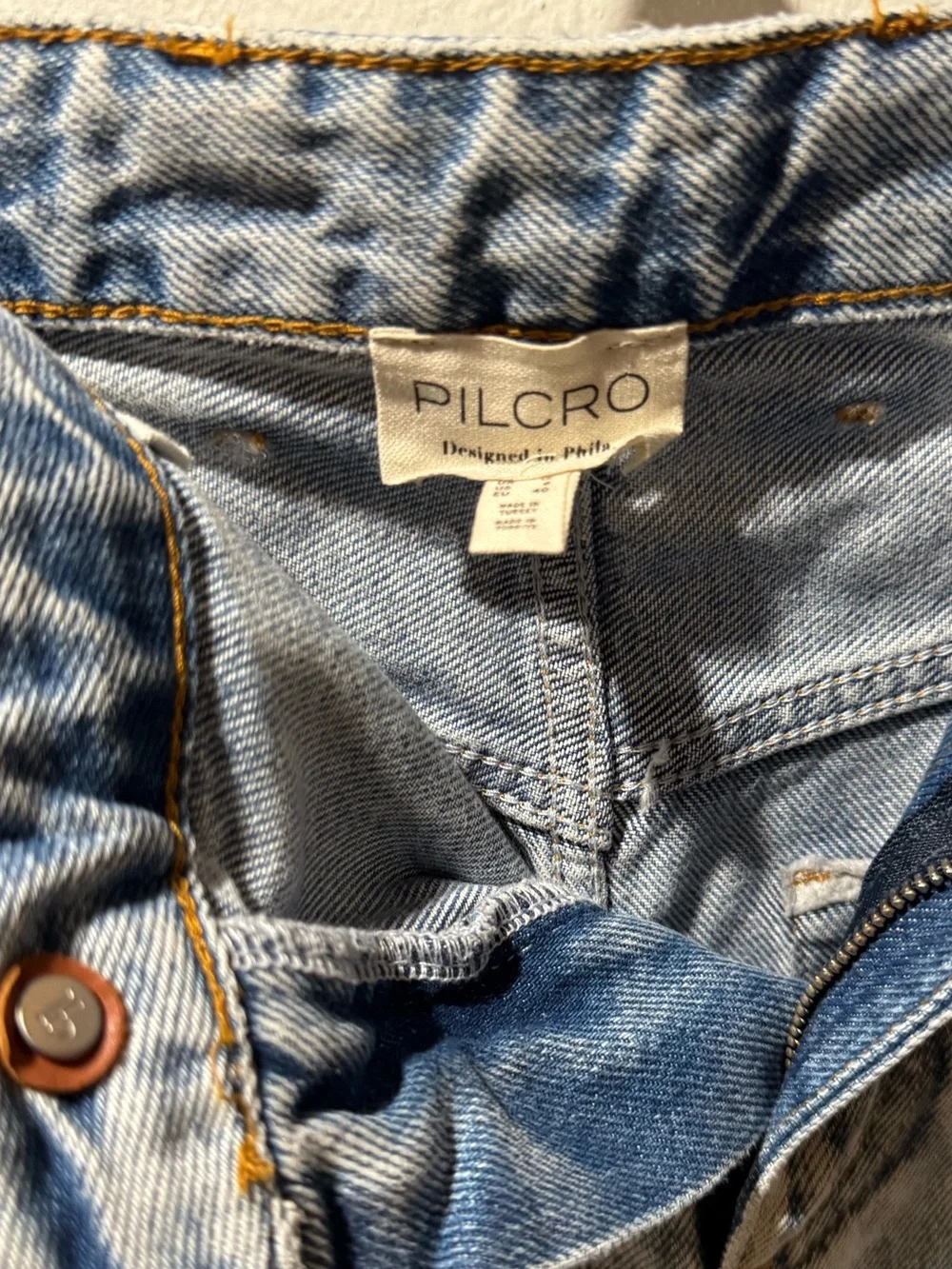 Pilcro Light Blue Denim Piece with Black Stitching Accent